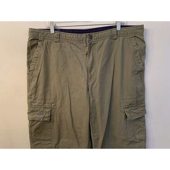Adidas Cargo Pants Double Knee Men's XL Olive Loose Fit Wide Leg Skater Y2K 07' - Picture 3 of 16